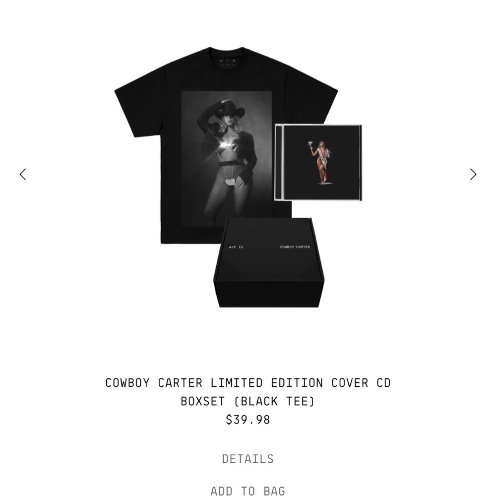 Beyoncé Cowboy Carter Limited Edition CD and Shirt